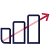 graph with upward pointing arrow icon