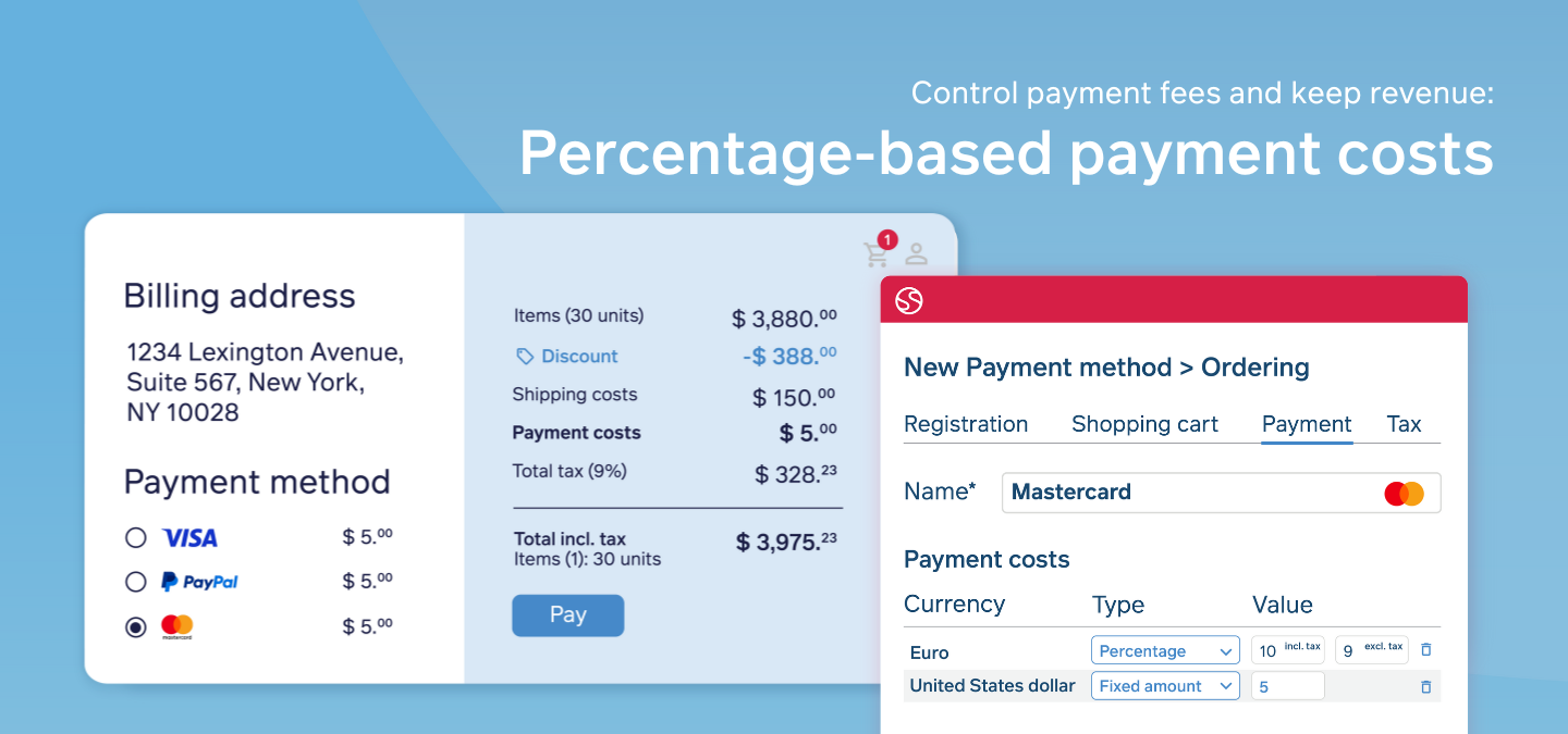 Percentage based payment costs