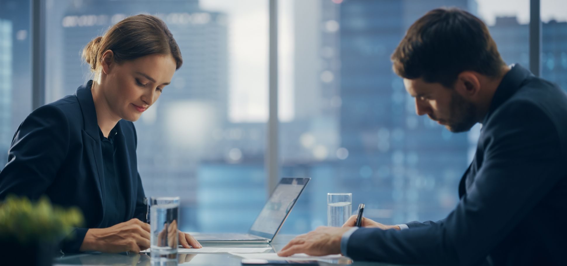 Colleagues work in an office together