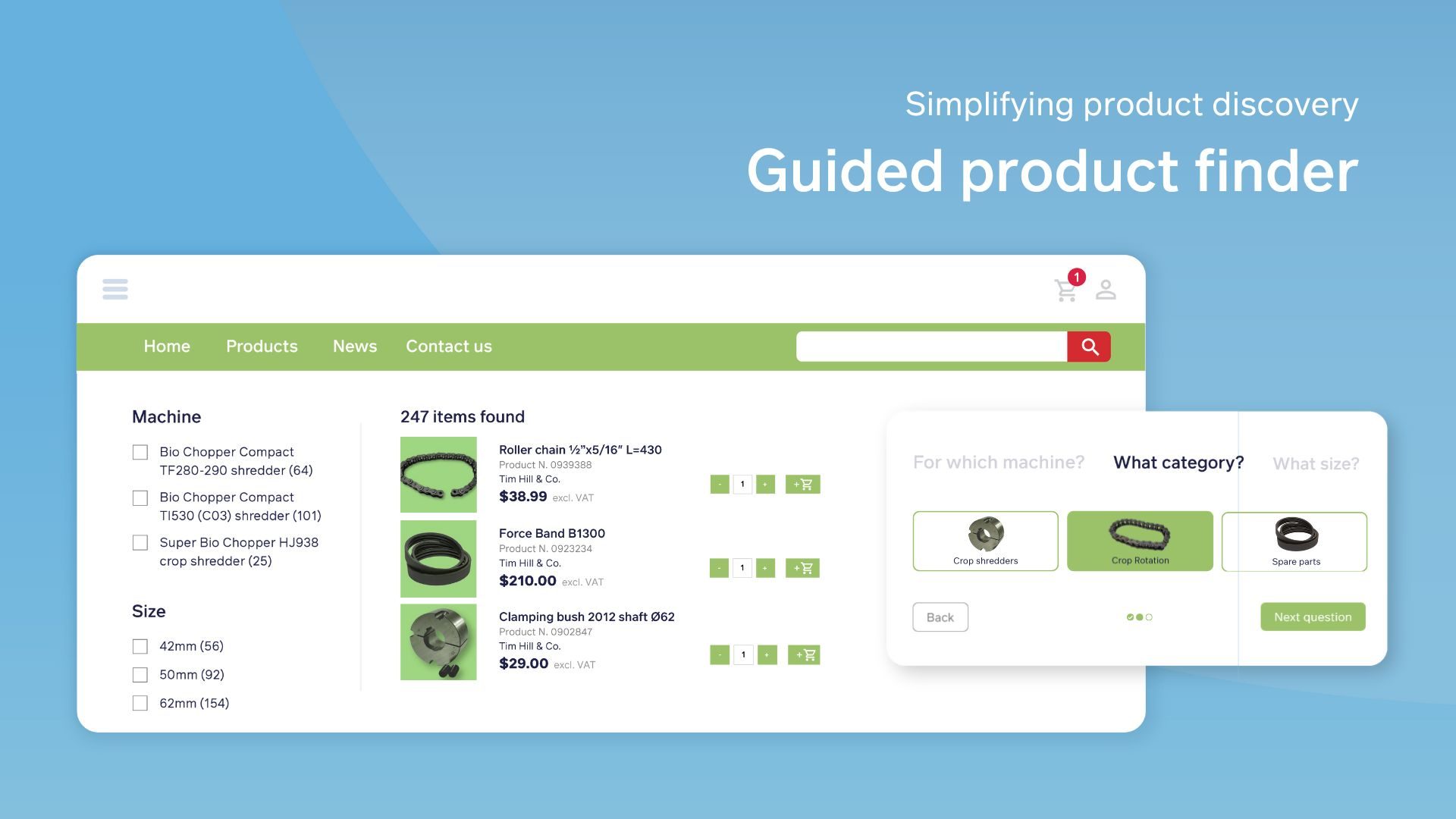 Guided product finder graphic