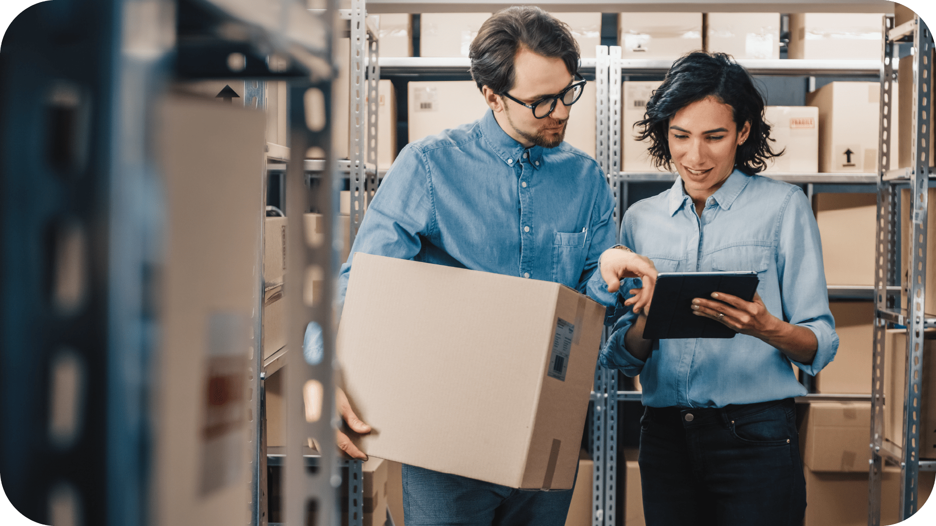 two people in a warehouse looking at a table what buyers want report image